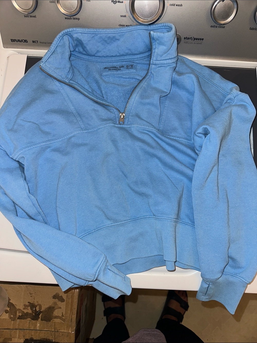 Abercrombie Kids light blue Quarter-Zip Pullover Sweater 🩵